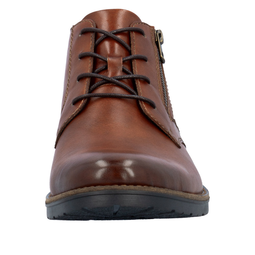 Rieker 14609-24 Mens Brown Leather Zip & Lace Chukka Boots