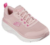 Skechers 150095 D'lux Walker 2.0-Radiant Rose Ladies Rose Pink Textile Vegan Lace Up Trainers