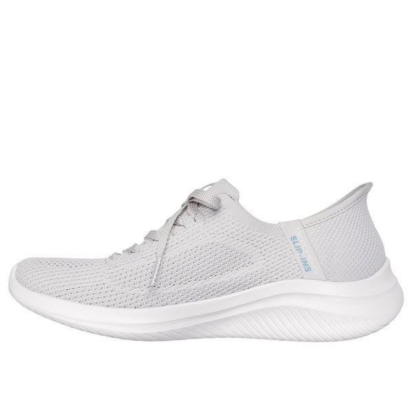 Skechers 150457 Ultra Flex 3.0 Elevated Motion Ladies Light Grey Textile Lace Up Trainers