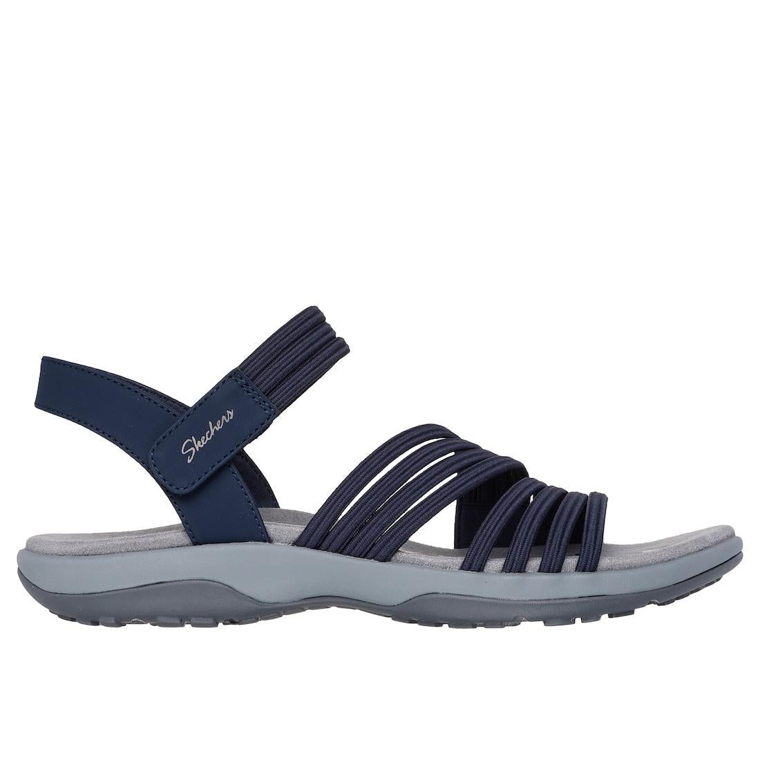 Skechers 163573 Reggae Slim Coffee Run Ladies Navy Textile Touch Fastening Sandals