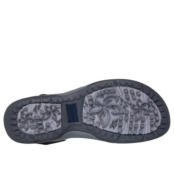 Skechers 163573 Reggae Slim Coffee Run Ladies Navy Textile Touch Fastening Sandals