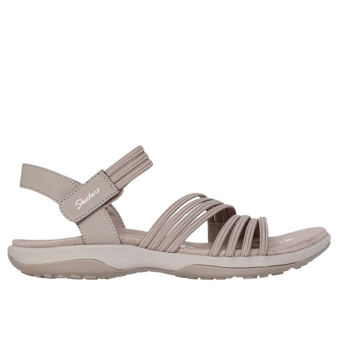 Skechers 163573 Reggae Slim Coffee Run Ladies Taupe Textile Touch Fastening Sandals