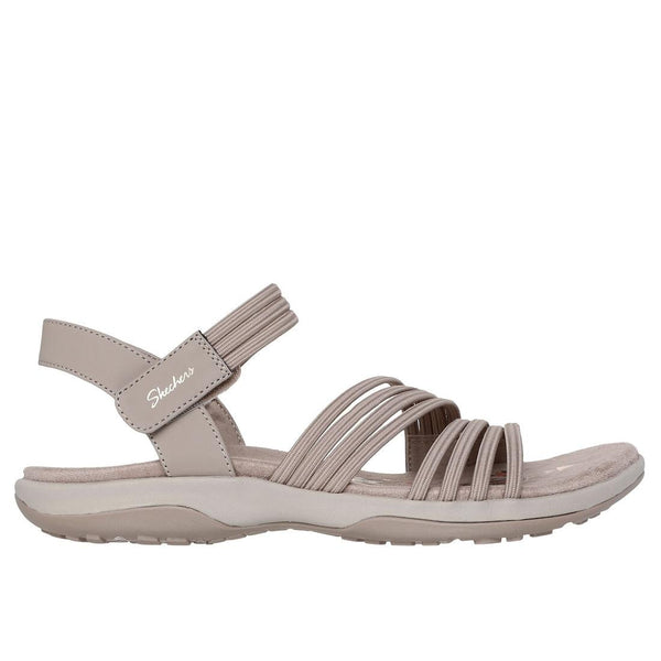 Skechers 163573 Reggae Slim Coffee Run Ladies Taupe Textile Touch Fastening Sandals