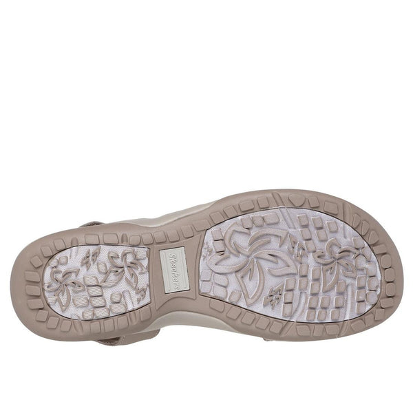 Skechers 163573 Reggae Slim Coffee Run Ladies Taupe Textile Touch Fastening Sandals