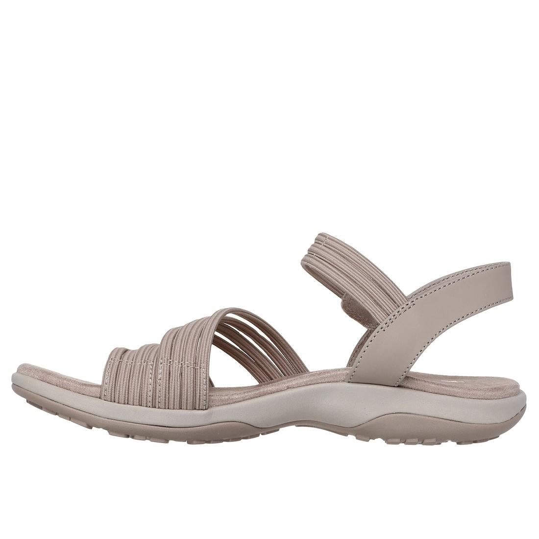 Skechers 163573 Reggae Slim Coffee Run Ladies Taupe Textile Touch Fastening Sandals