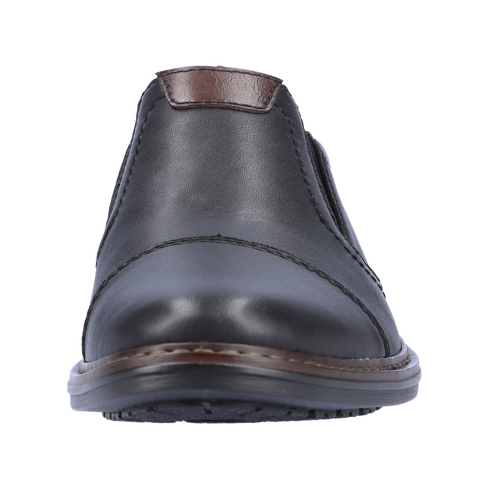 Rieker 17659-00 Mens Wide Black Leather Elasticated Shoes