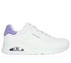 Skechers 177092 Uno - Pop Back Ladies White Purple Lace Up Trainers