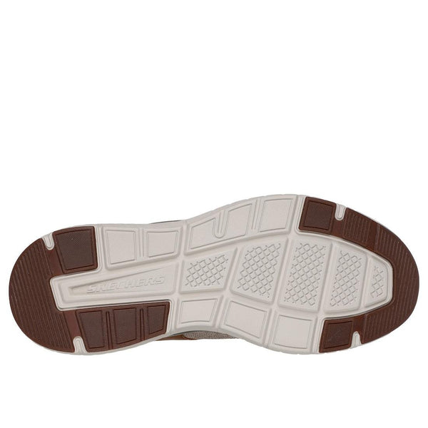 Skechers 205340 Arch Fit Crosser Emeric Mens Taupe Brown Textile Arch Support Lace Up Trainers