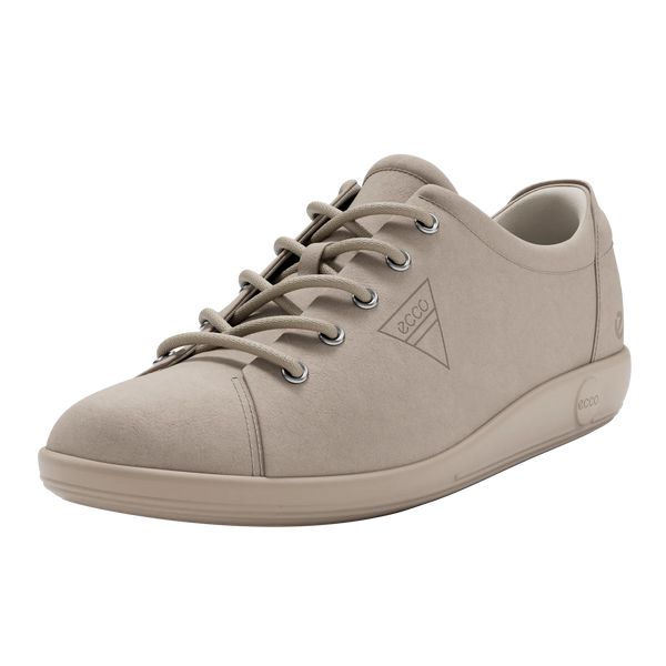 Ecco Soft 2.0 20650361510 Ladies Pure Cashmere Leather Lace Up Trainers