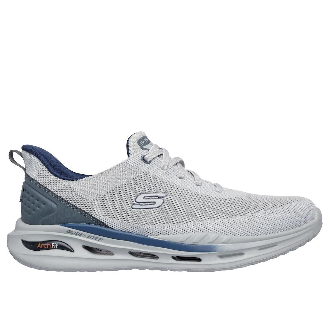 Skechers 210994 Arch Fit Orvan Kincade Mens Light Grey Textile Arch Support Lace Up Trainers