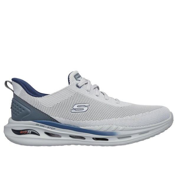 Skechers 210994 Arch Fit Orvan Kincade Mens Light Grey Textile Arch Support Lace Up Trainers