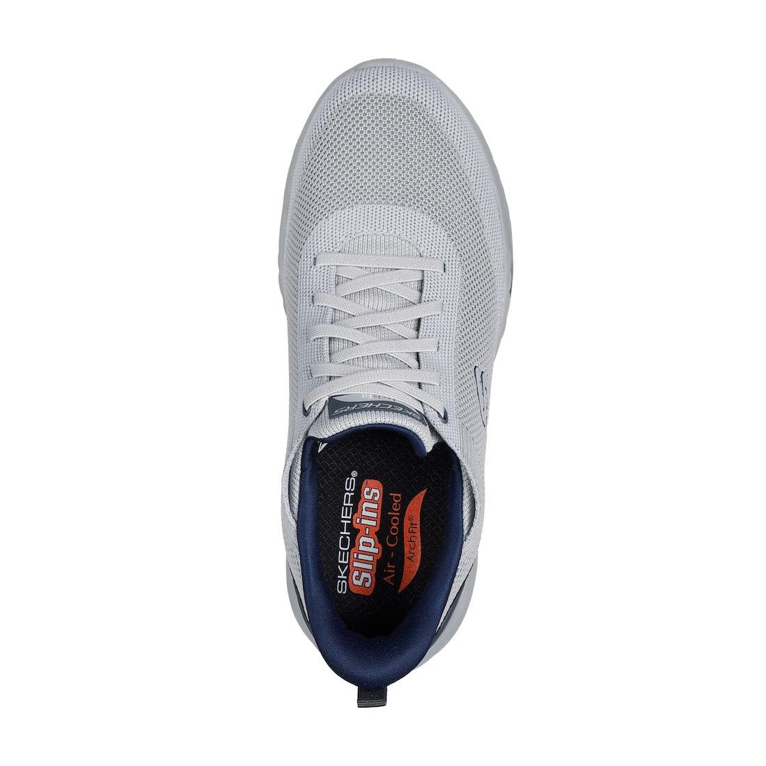 Skechers 210994 Arch Fit Orvan Kincade Mens Light Grey Textile Arch Support Lace Up Trainers
