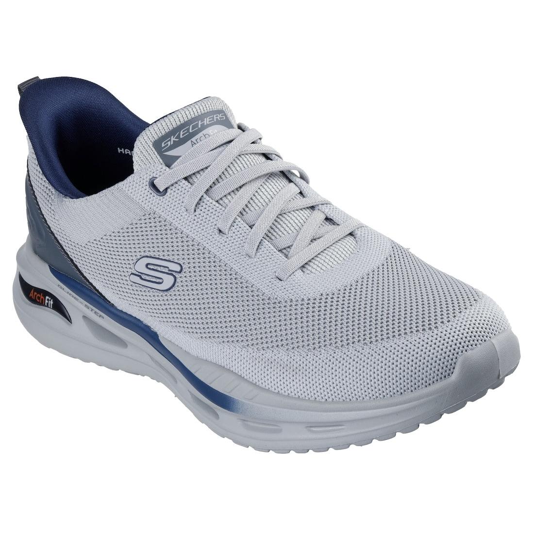 Skechers 210994 Arch Fit Orvan Kincade Mens Light Grey Textile Arch Support Lace Up Trainers