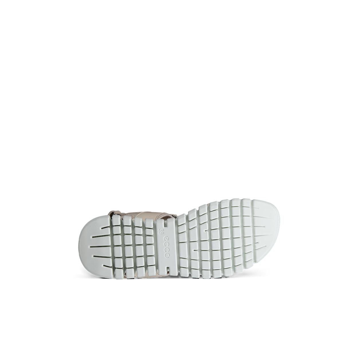 Ecco Gruuv Sol Ladies Limestone Leather Touch Fastening Sandals
