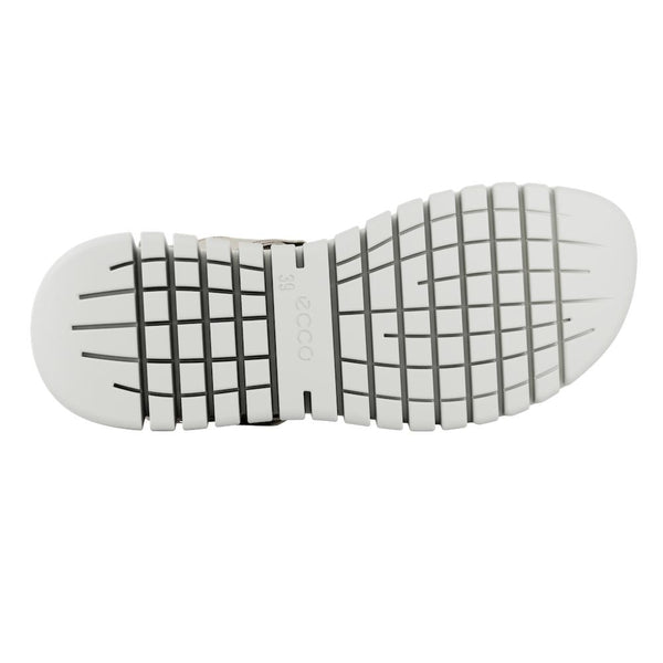 Ecco Gruuv Sol Ladies Limestone Leather Touch Fastening Sandals