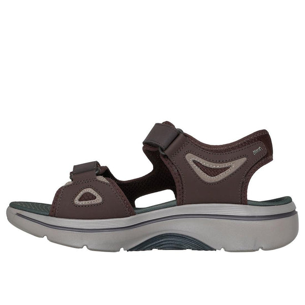 Skechers 229309 Go Walk Arch Fit 2.0 Mens Brown Leather & Textile Arch Support Touch Fastening Sandals