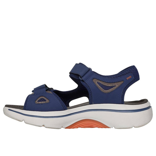 Skechers 229309 Go Walk Arch Fit 2.0 Mens Navy Orange Leather & Textile Arch Support Touch Fastening Sandals