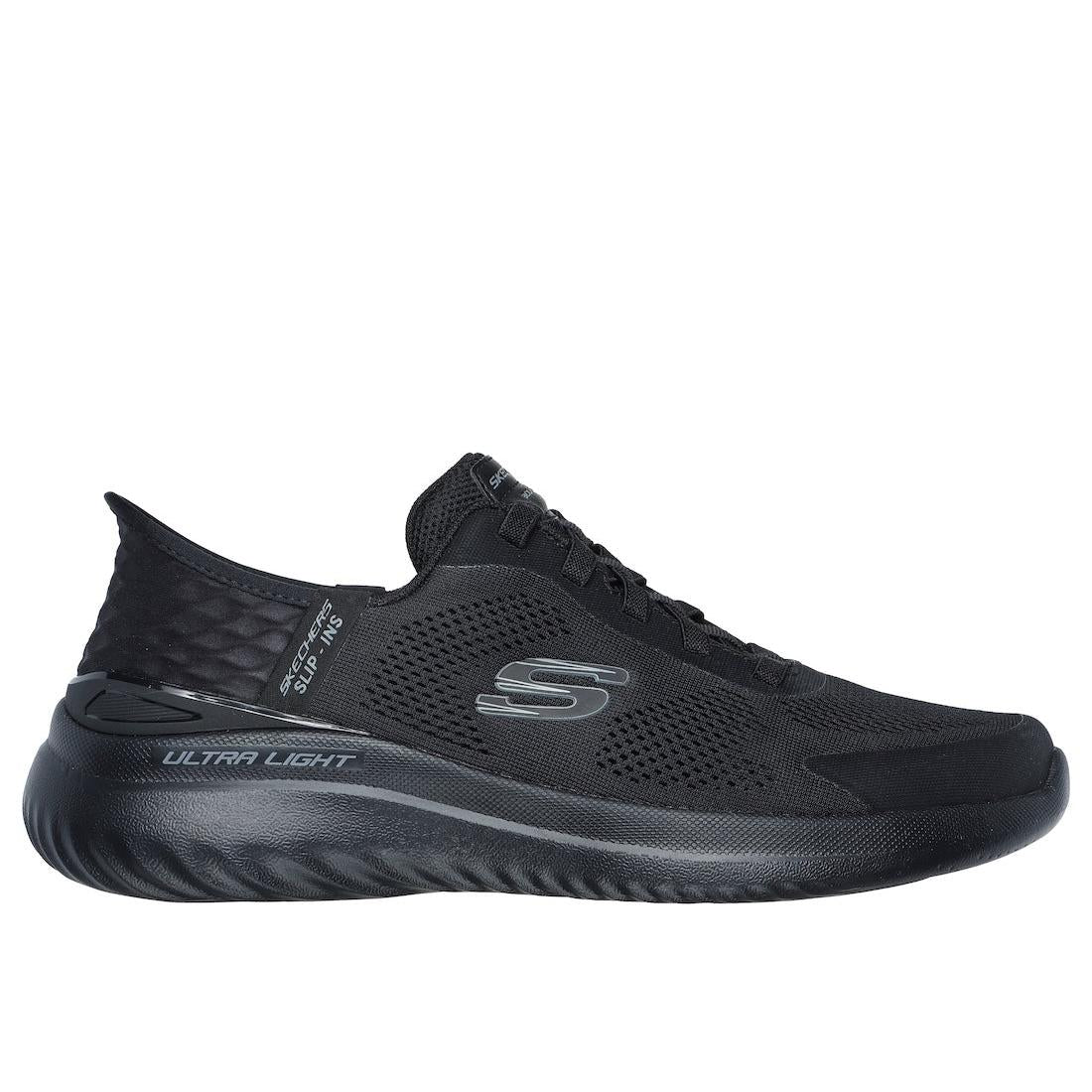 Skechers 232459 Bounder 2.0 Emerged Mens Black Textile Lace Up Trainers