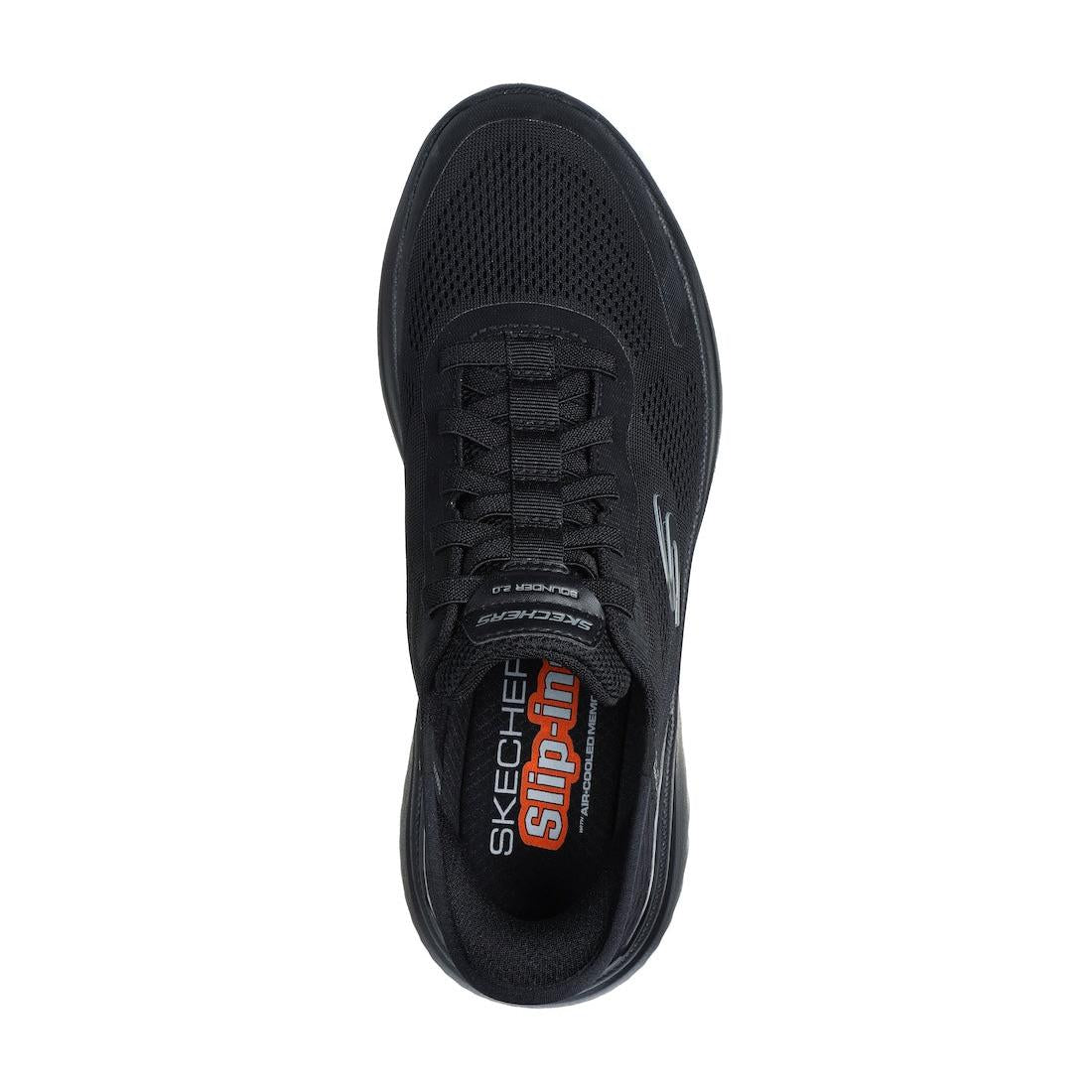 Skechers 232459 Bounder 2.0 Emerged Mens Black Textile Lace Up Trainers