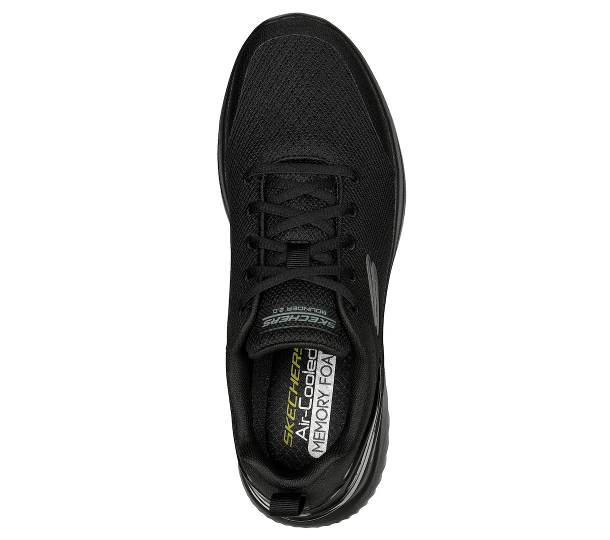 Skechers 232670 Bounder 2.0 - Nasher Mens All Black Textile Vegan Lace Up Trainers