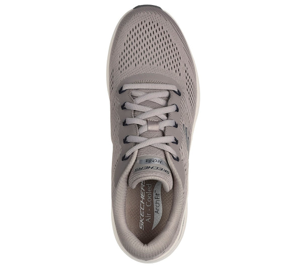 Skechers 232700 Arch Fit 2.0 Mens Taupe Textile Vegan Lace Up Trainers