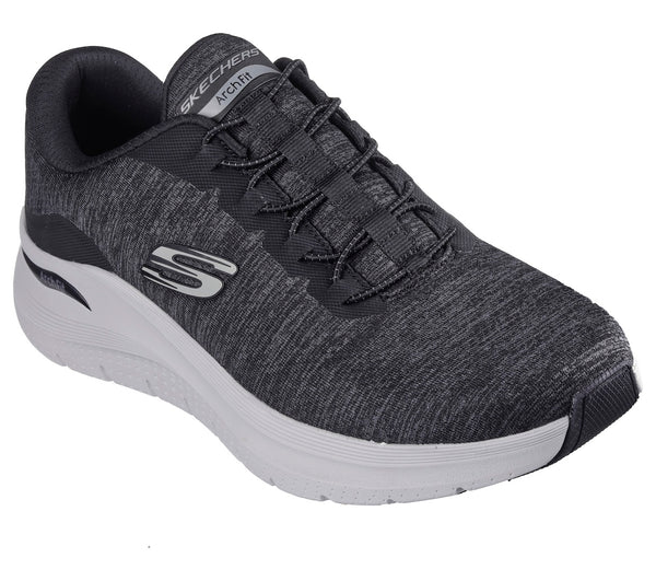 Skechers 232709 Arch Fit 2.0 - Upperhand Mens Black Grey Textile Slip On Trainers