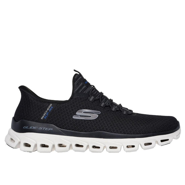 Skechers 233010 Glide Step Noxus Mens Black Textile Slip On Trainers