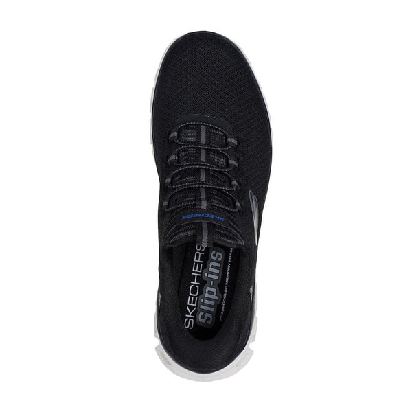 Skechers 233010 Glide Step Noxus Mens Black Textile Slip On Trainers
