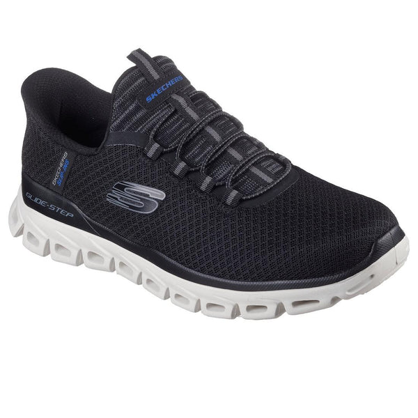 Skechers 233010 Glide Step Noxus Mens Black Textile Slip On Trainers