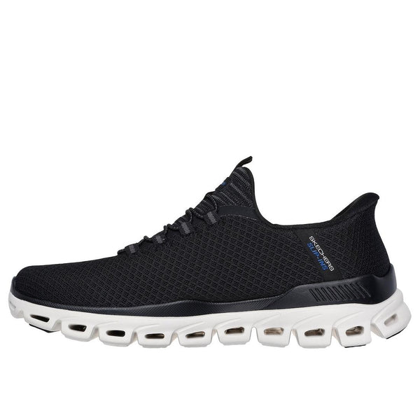Skechers 233010 Glide Step Noxus Mens Black Textile Slip On Trainers