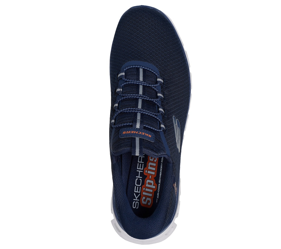 Skechers 233010 Glide Step Noxus Mens Navy Textile Slip On Trainers