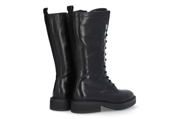 Alpe Katy 27001705 Ladies Spanish Black Leather Slip On Mid-Calf Boots