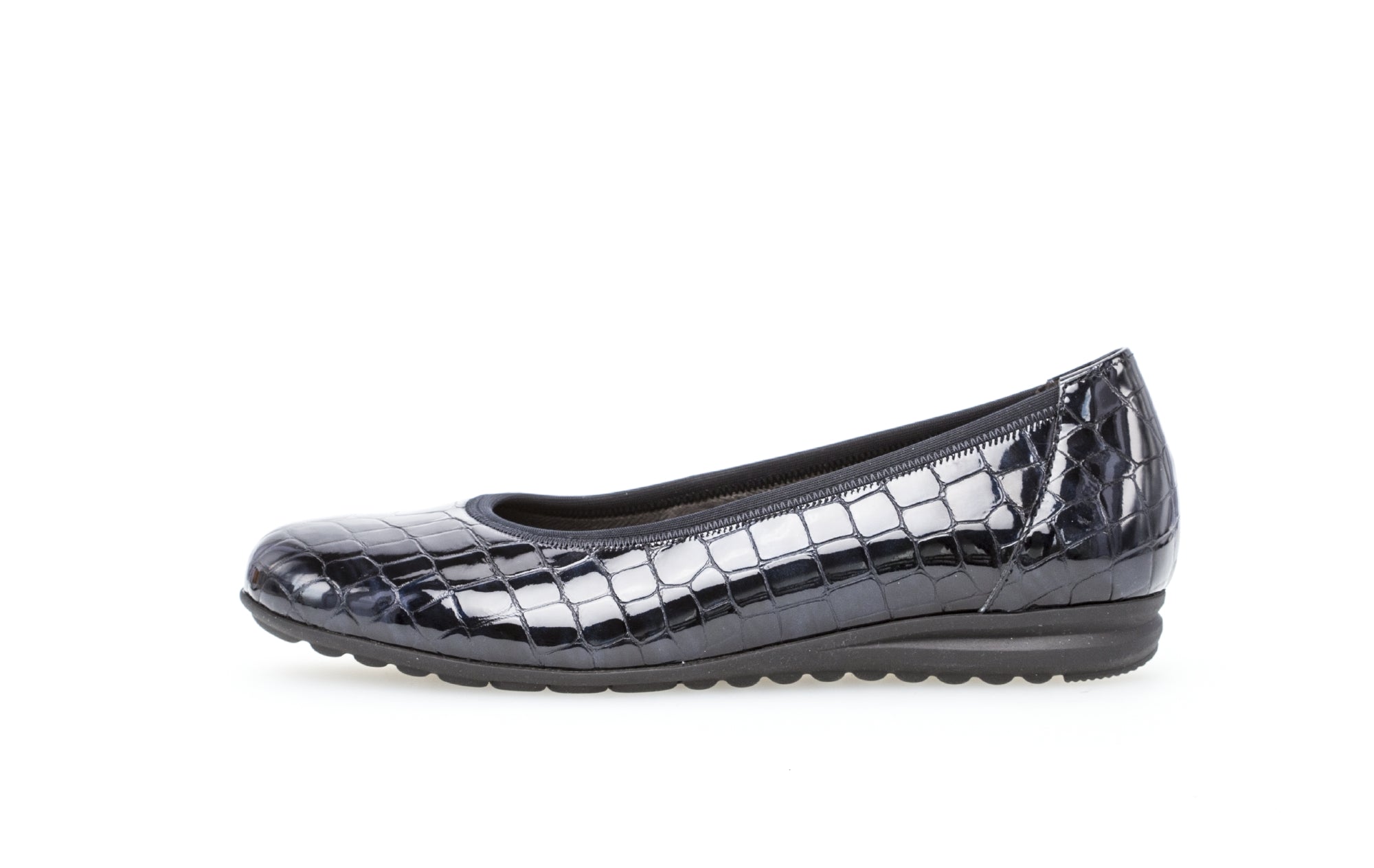 Gabor 32.620.86 Splash Ladies Pacific  Navy Patent Croc Leather Slip On Shoes