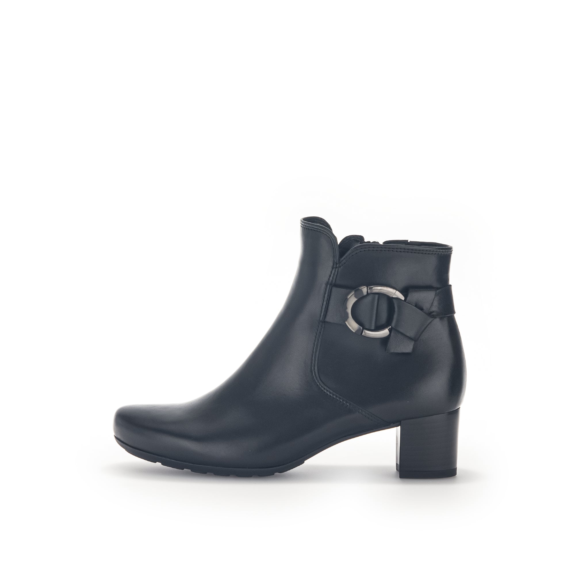 Gabor 32.824.57 Hemp Ladies Black Leather Slip On Ankle Boots
