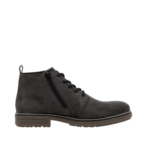 Rieker 33106-45 Mens Grey Suede Zip & Lace Chukka Boots