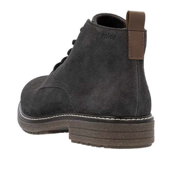 Rieker 33106-45 Mens Grey Suede Zip & Lace Chukka Boots