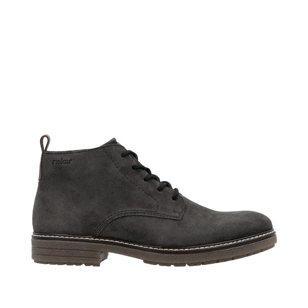 Rieker 33106-45 Mens Grey Suede Zip & Lace Chukka Boots