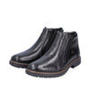 Rieker 33160-00  Mens Black Leather Water Resistant Side Zip Ankle Boots