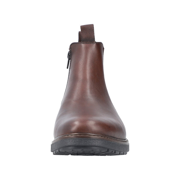 Rieker 33180-26 Mens Brown Leather Side Zip Ankle Boots