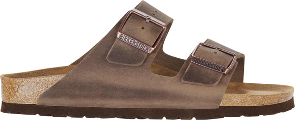 Birkenstock Arizona Oiled Ladies Narrow Tobacco Brown Leather Arch Support Buckle Sandals