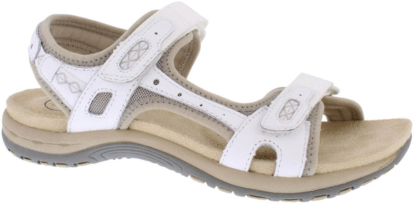 Free Spirit 40543 Frisco Ladies White Leather Arch Support Touch Fastening Sandals