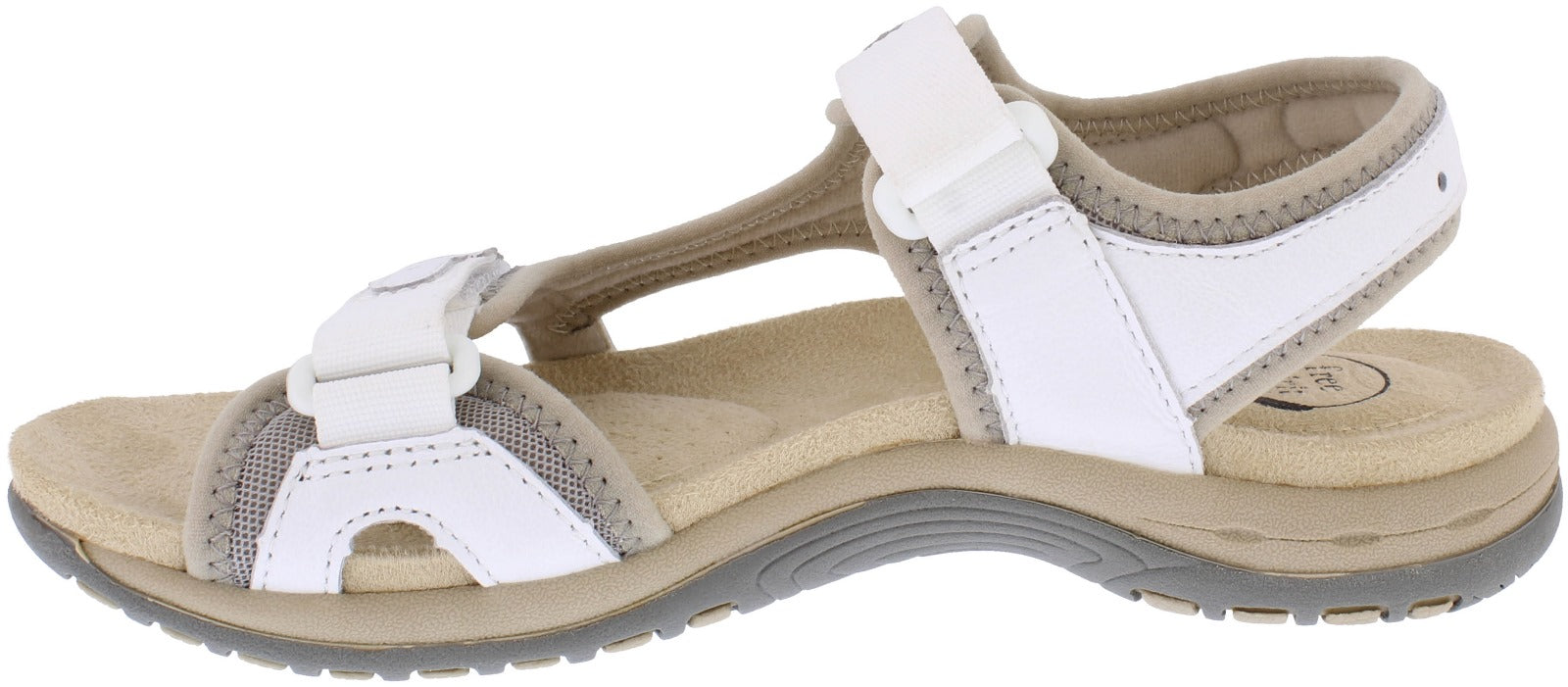 Free Spirit 40543 Frisco Ladies White Leather Arch Support Touch Fastening Sandals