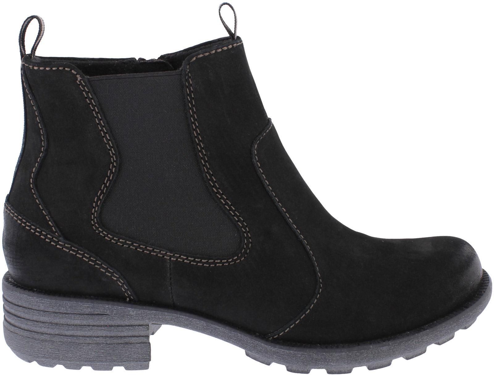 Free Spirit 40814 Ascot Ladies Black Leather Arch Support Side Zip Ankle Boots