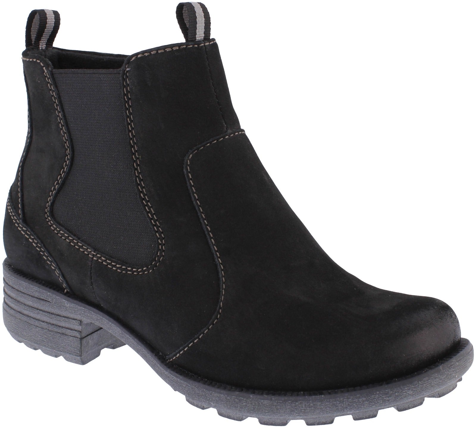 Free Spirit 40814 Ascot Ladies Black Leather Arch Support Side Zip Ankle Boots