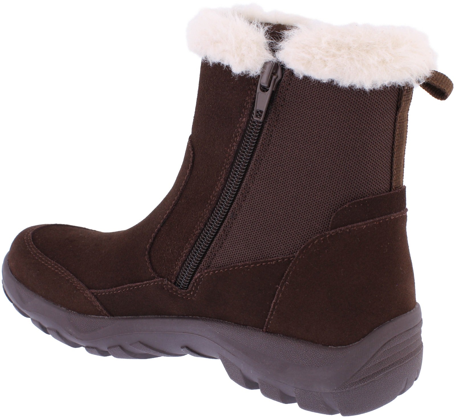 Free Spirit 40847 Adelyn Ladies Chestnut Brown Leather Arch Support Twin Zip Ankle Boots