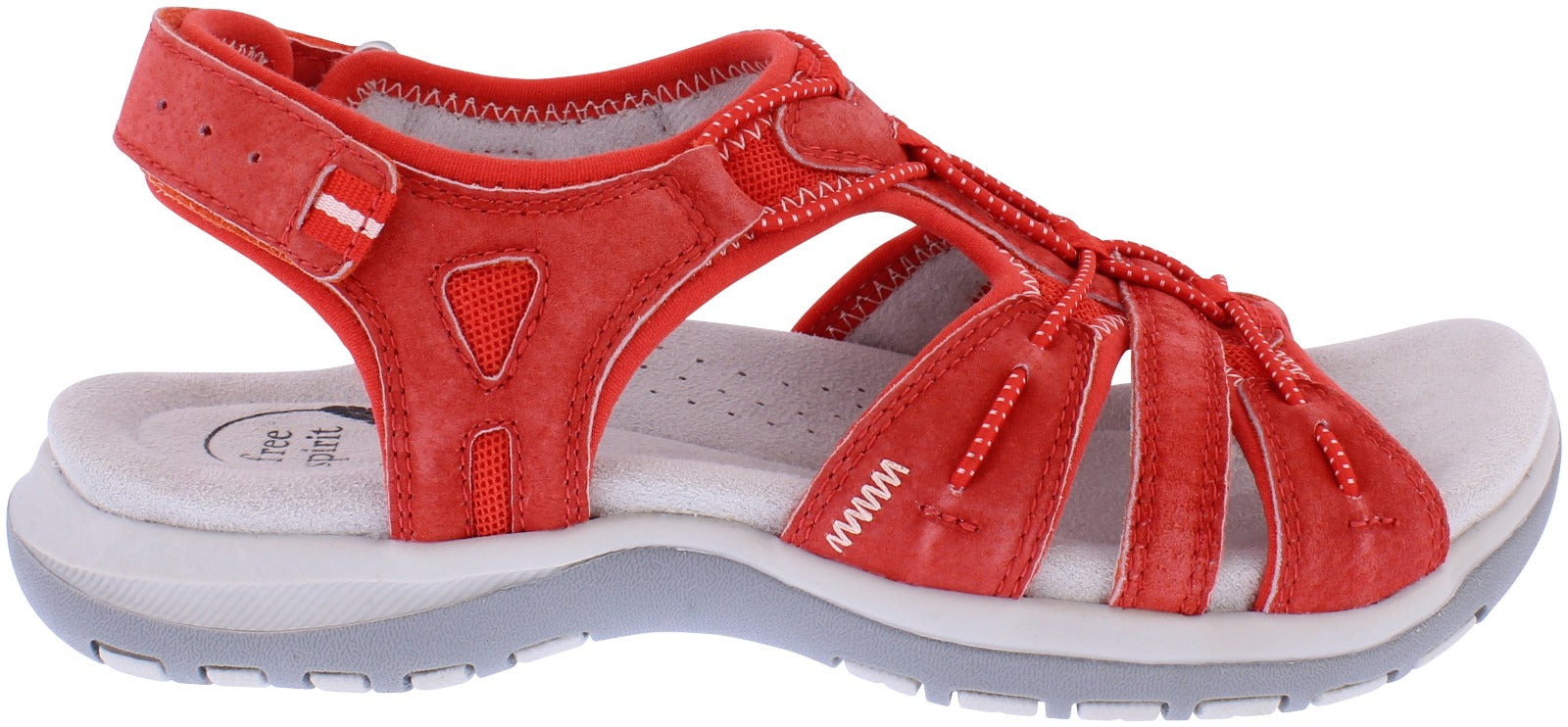 Free Spirit 41057 Fairmont 2 Ladies Grenadine Leather Arch Support Touch Fastening Sandals