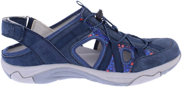 Free Spirit 41121 Bryn Ladies Navy Leather Arch Support Touch Fastening Shoes