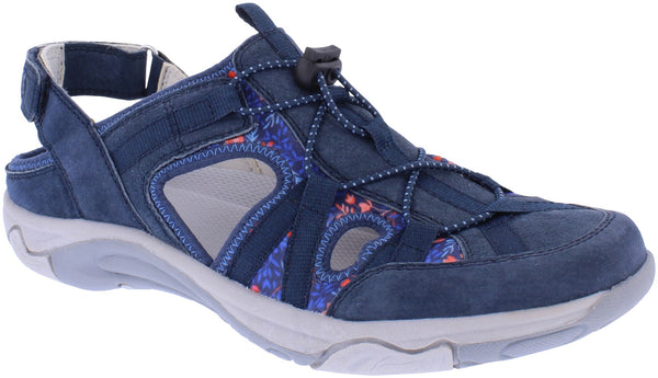 Free Spirit 41121 Bryn Ladies Navy Leather Arch Support Touch Fastening Shoes