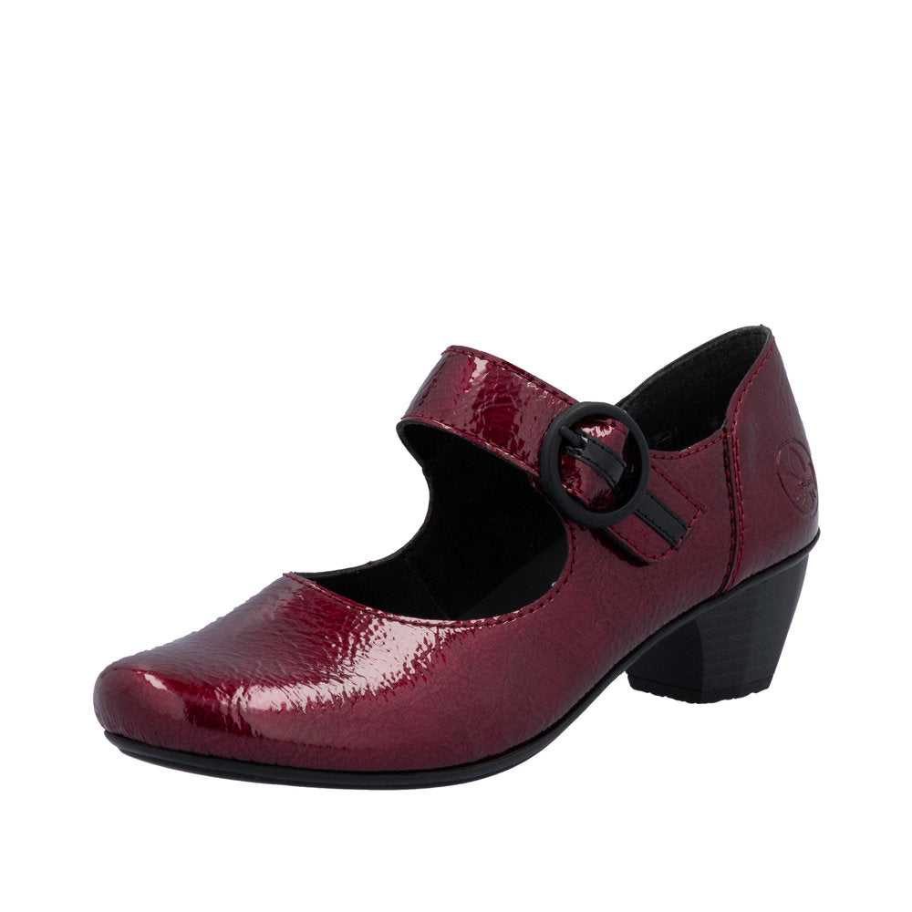 Rieker 41756-33 Ladies Red Touch Fastening Heels