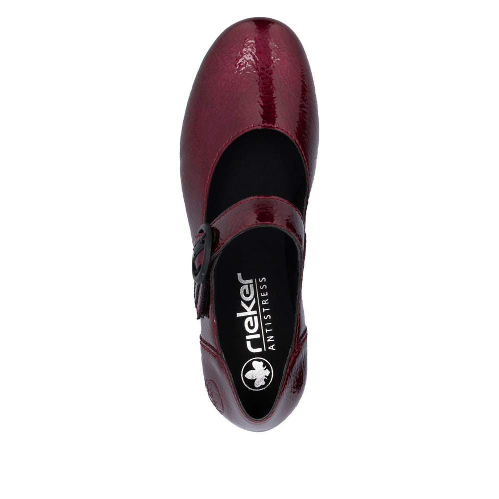 Rieker 41756-33 Ladies Red Touch Fastening Heels